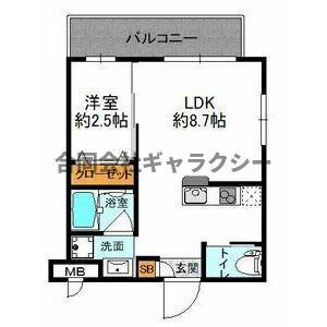 ワコーレヴィータ千里豊津(1LDK/2階)の間取り写真