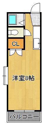 リバーサイド中津口(1K/7階)の間取り写真