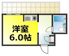 AZ26(ワンルーム/4階)の間取り写真