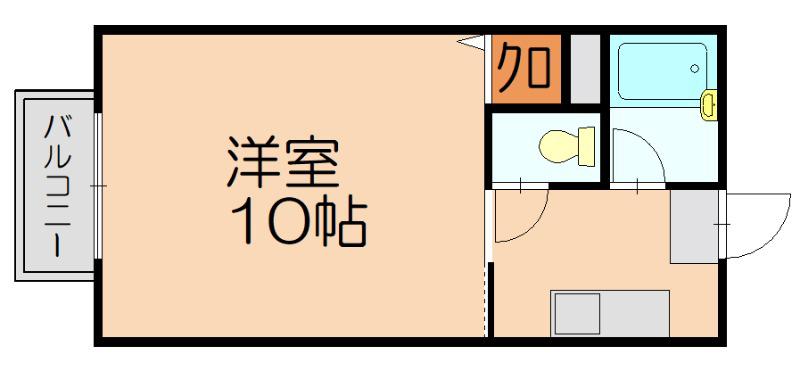 グランディールハイム志免(1K/2階)の間取り写真