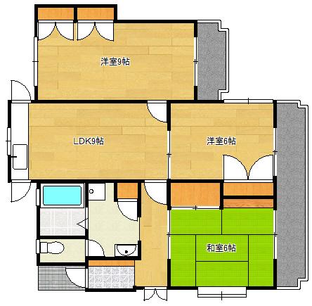 ヒルサイドテラス不動院(3LDK/2階)の間取り写真