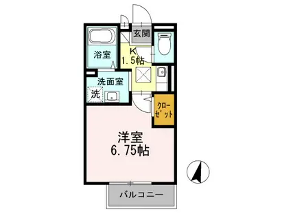 フォレスト日吉(1K/1階)の間取り写真