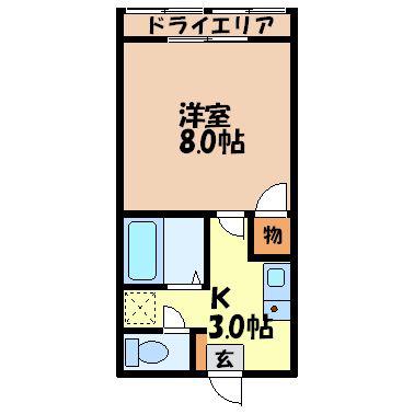 ピアズマンション(1K/2階)の間取り写真