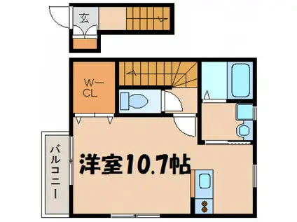 SOURIRE坂東II(ワンルーム/2階)の間取り写真