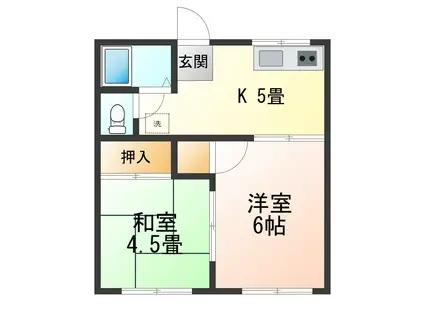 コンシェールセナミA(2K/2階)の間取り写真