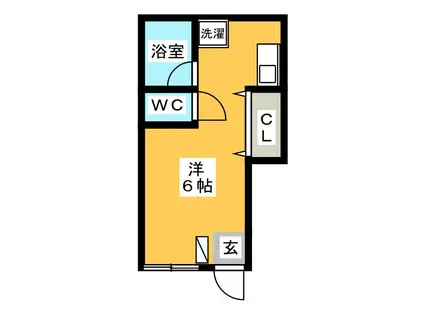 リーフハウス上水南(1K/1階)の間取り写真