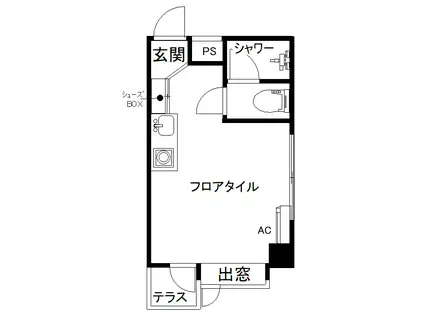 第3ウィングビル(ワンルーム/2階)の間取り写真