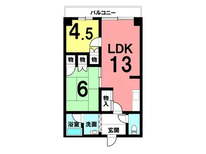 大東マンション(2LDK/3階)の間取り写真