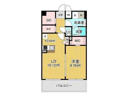 京橋パンション(1LDK/3階)の間取り写真