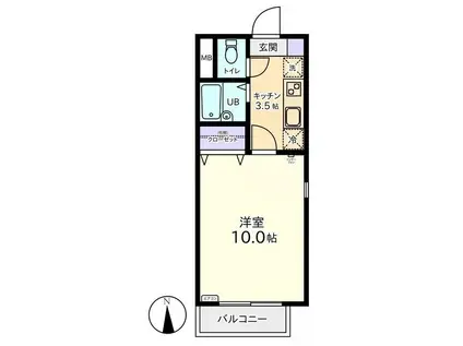 BEE FLAT(1K/2階)の間取り写真