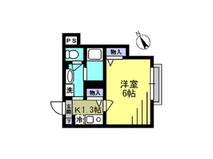 アーク新川崎(1K/2階)の間取り写真