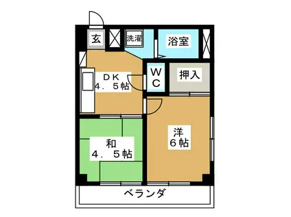 布施川ビル(2DK/2階)の間取り写真