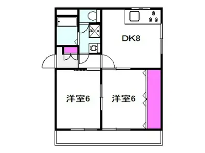 ナカノハイツパート1(2DK/1階)の間取り写真