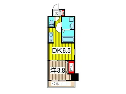 リヴシティ西川口四番館(1DK/6階)の間取り写真