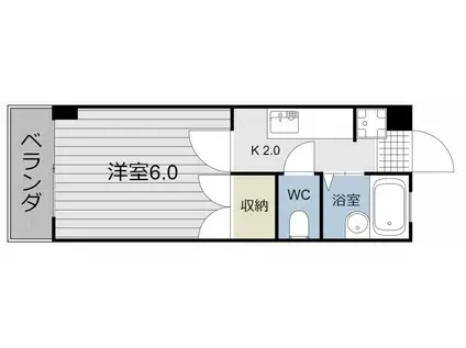 エントピア鴨池第8(1K/5階)の間取り写真