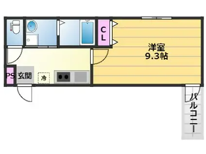フジパレス浜寺諏訪森東Ⅱ番館(1K/3階)の間取り写真