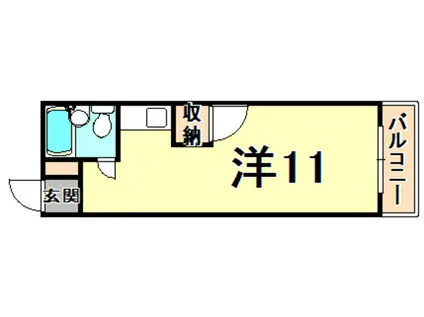 小西ハイツ(ワンルーム/3階)の間取り写真