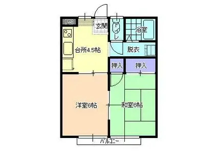 コーポまつうら(2K/2階)の間取り写真