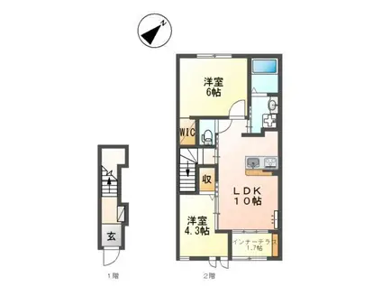 2023(2LDK/2階)の間取り写真