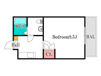 サニーフラッツ(1K/4階)の間取り写真