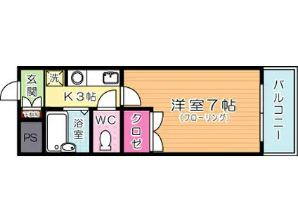 日神パレステージ九工大(1K/2階)の間取り写真