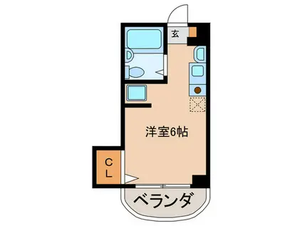 メビウス中和泉(ワンルーム/3階)の間取り写真