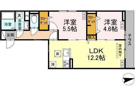 グラナーデ中葛西II(2LDK/2階)の間取り写真