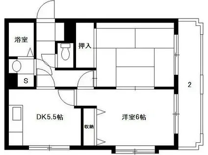 エトワール・ドゥ・エスポワール(2DK/2階)の間取り写真