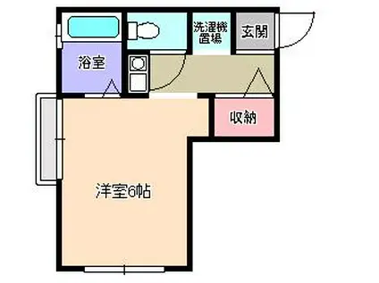 ヒルズ湘南(ワンルーム/2階)の間取り写真