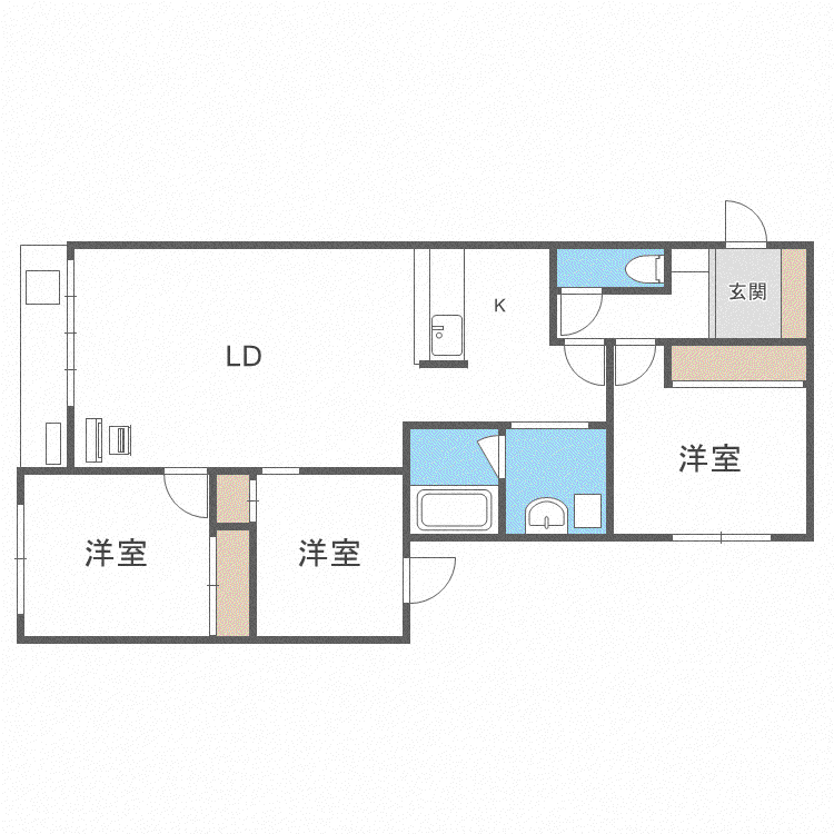 SANSEVIERIA714(3LDK/3階)の間取り写真