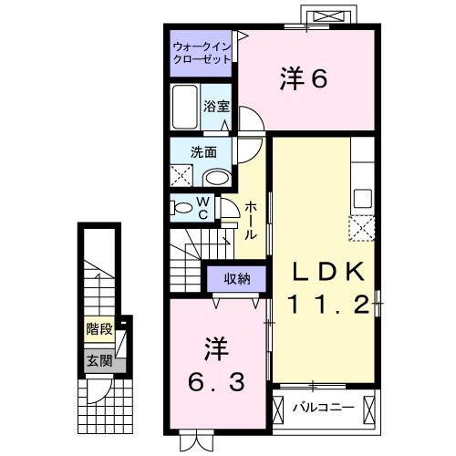 ラブリーコート(2LDK/2階)の間取り写真