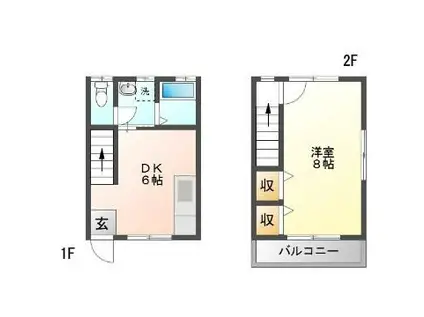 パサージュ GJ(1DK/1階)の間取り写真