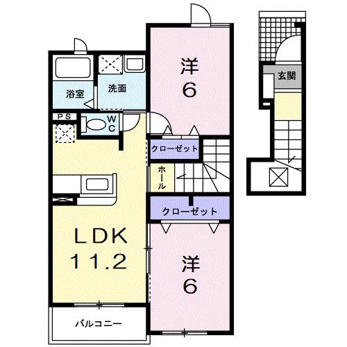 近江鉄道本線 八日市駅 徒歩37分 2階建 築16年(2LDK/2階)の間取り写真