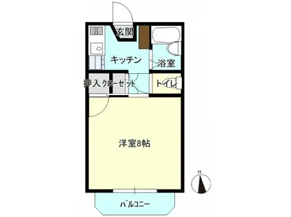 ＪＲ山陽本線 西高屋駅 徒歩18分 2階建 築35年(1K/1階)の間取り写真