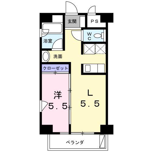 コリドールサン(1LDK/3階)の間取り写真