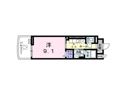 ヴォロンティエ(1K/2階)の間取り写真