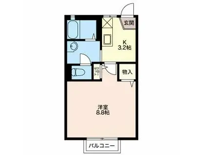 アパートメン・ラサ(1K/1階)の間取り写真