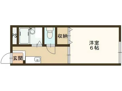 エクセレンス今宿(1K/1階)の間取り写真