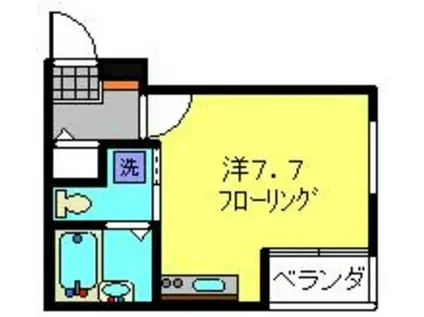 ヨコハマ マジェスティックルーツ(ワンルーム/1階)の間取り写真