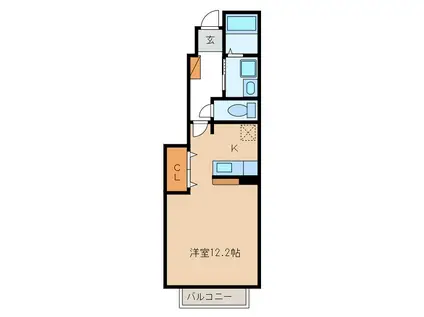 ブルックリンハイツ(ワンルーム/1階)の間取り写真