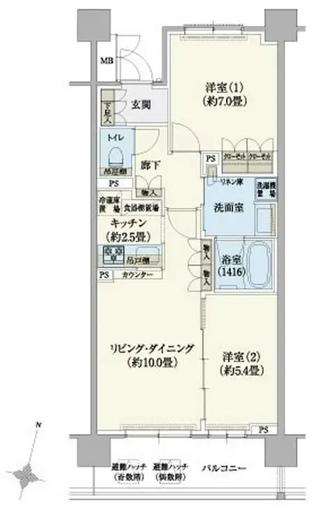 リージア経堂テラスガーデン 6階階 間取り
