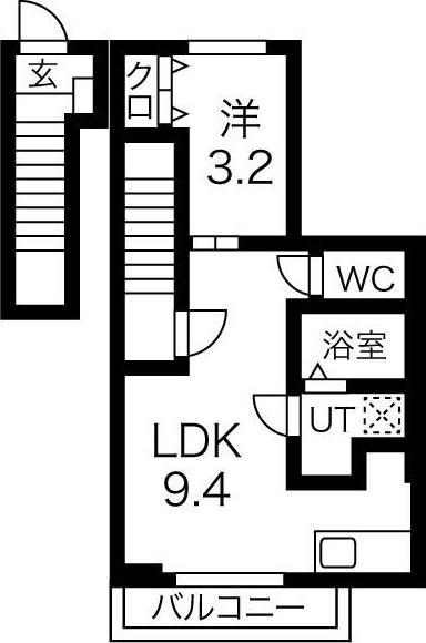 ROGER CONFORT III(1LDK/2階)の間取り写真