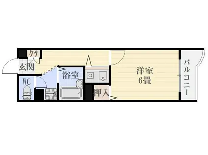 アーバンモール21平之町(1K/6階)の間取り写真