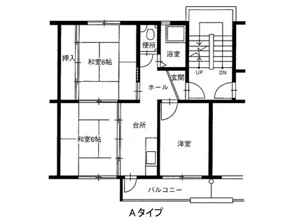 兵庫県公社 川西松ケ丘2号棟(3K/4階)の間取り写真