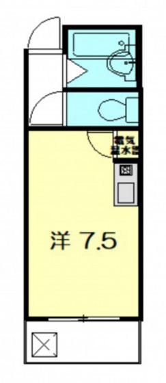ポエム松川(ワンルーム/11階)の間取り写真