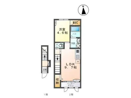 エスポアメゾンM(1LDK/2階)の間取り写真