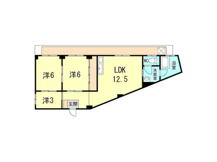 赤峯マンション(3LDK/2階)の間取り写真