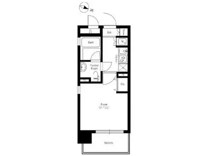 アクロス目黒(1K/11階)の間取り写真