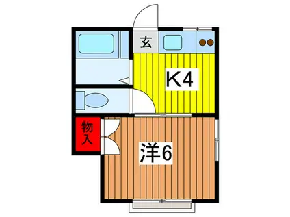 石井ハイツ(1K/2階)の間取り写真