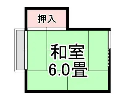 第二みどり荘(ワンルーム/2階)の間取り写真